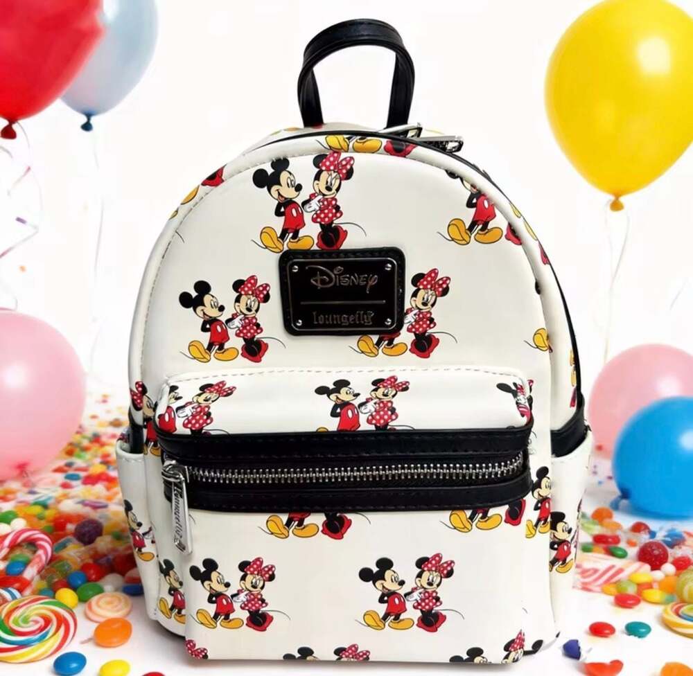 Loungefly Disney Mickey and Minnie Mouse AOP Mini Backpack